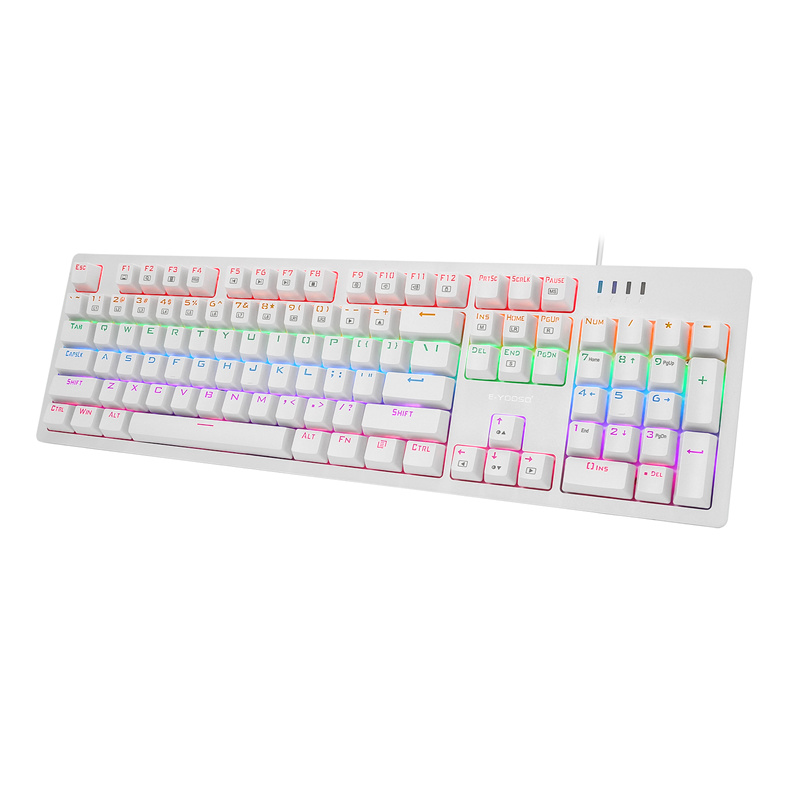 E-YOOSO K682 Rainbow LED Backlit and RGB Side Light Mechanical Gaming Keyboard