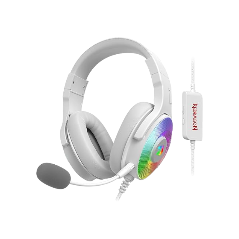 Redragon H350 White Wired Dynamic RGB Gaming Headset