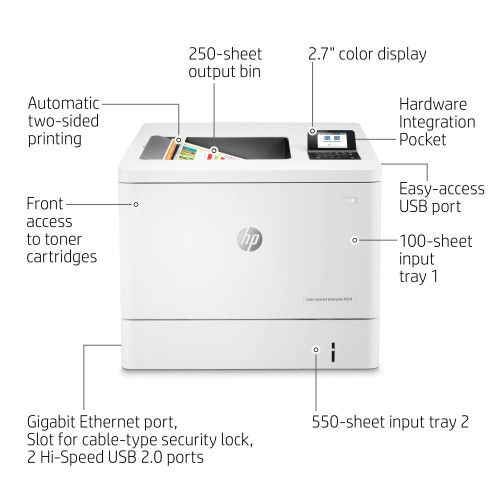 HP Enterprise M554dn Single Function Color Laser Printer