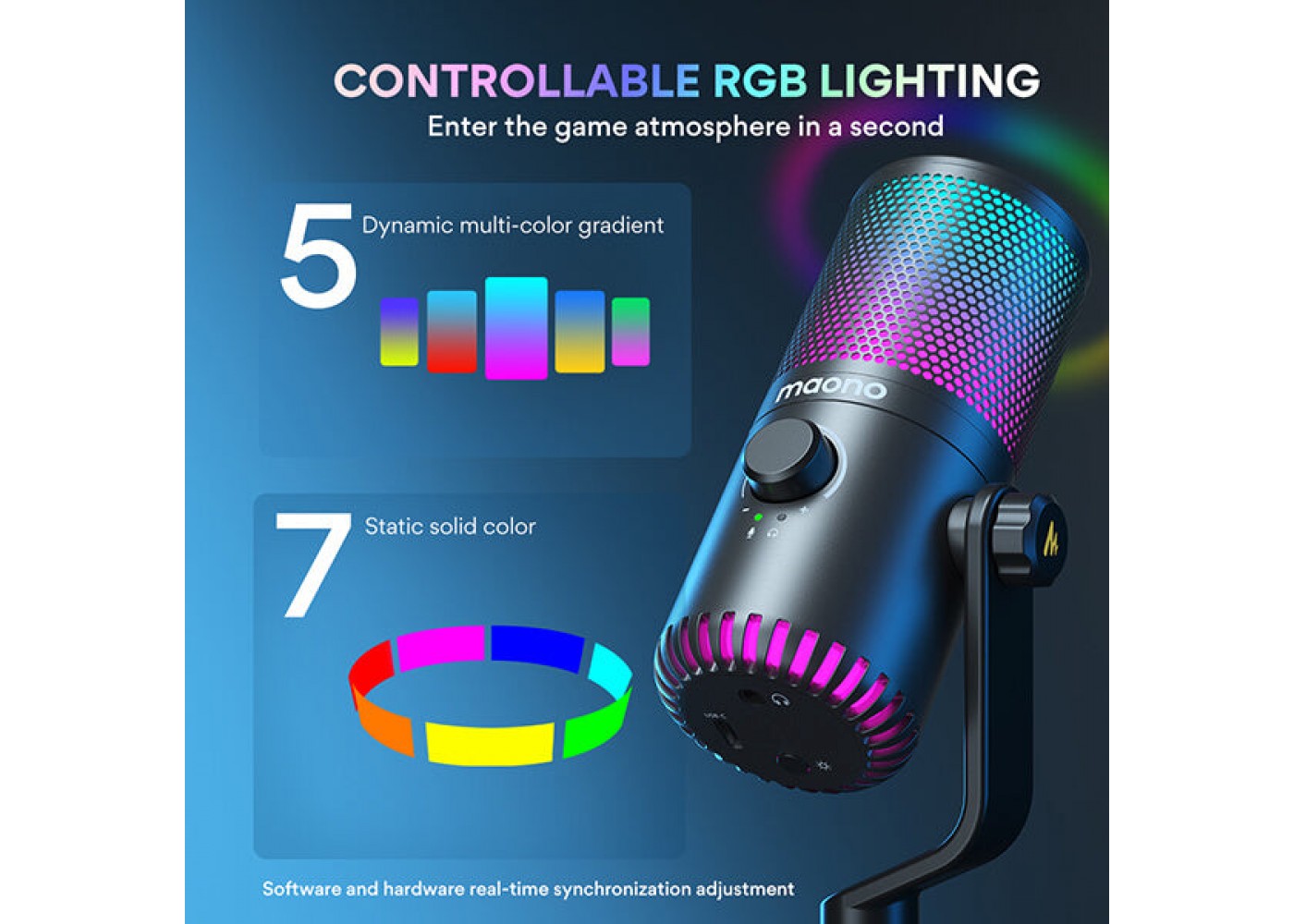 Maono DM30 RGB Programmable USB Condenser Microphone