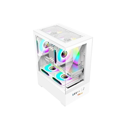 PC Power River View M-ATX Gaming Case (White)