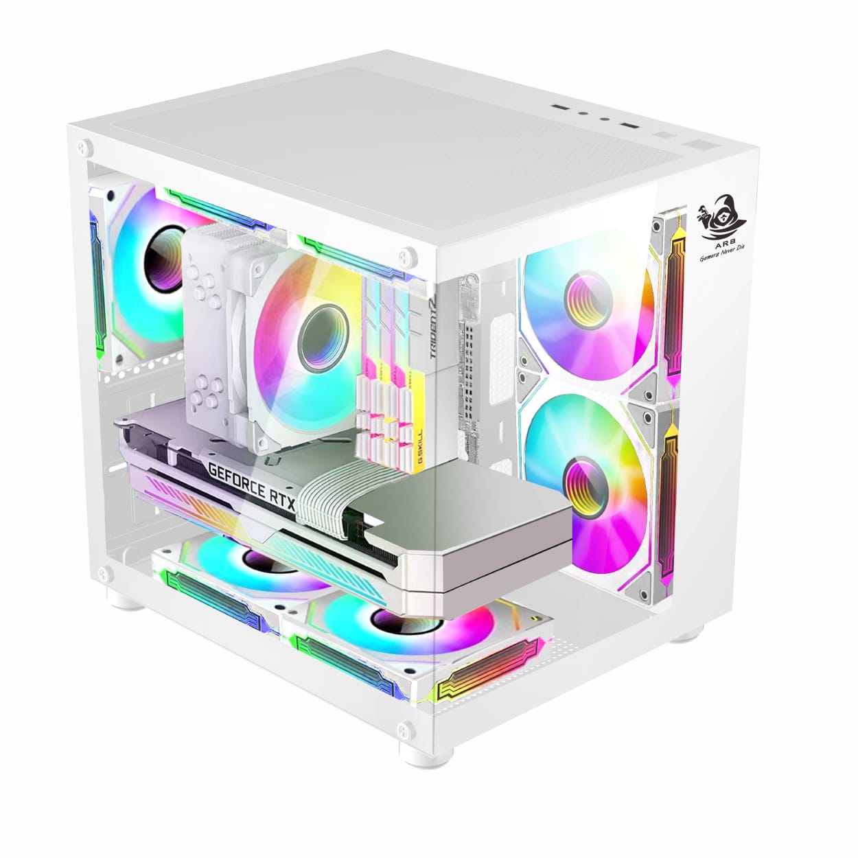 ARS Conqueror Mini X3 ARGB Desktop Gaming Case White