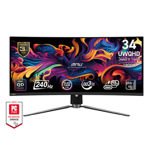 MSI MPG 341CQPX QD-OLED 34" UWQHD 240Hz Curved Gaming Monitor