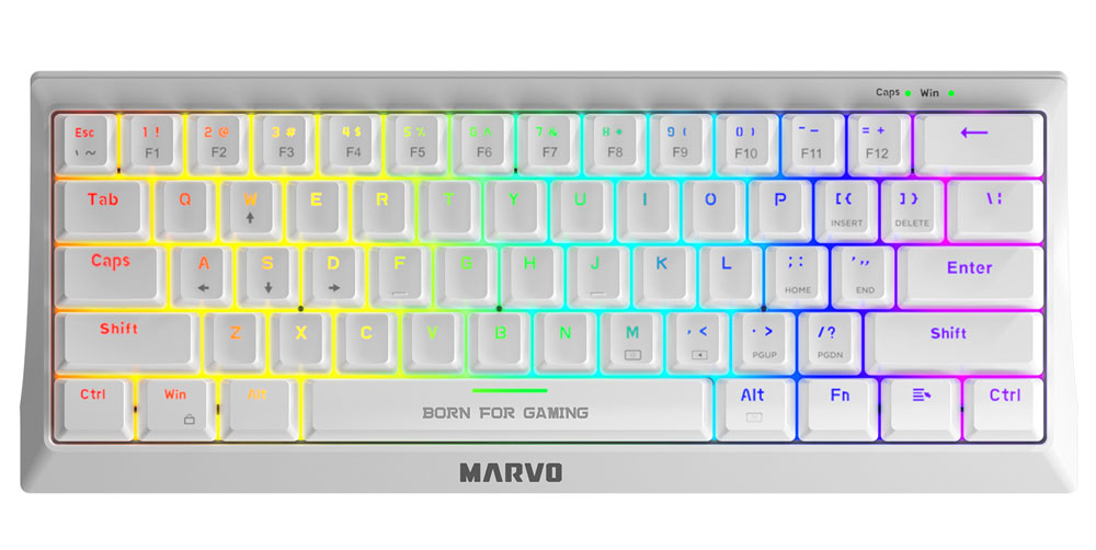 Marvo KG962G WH EN-R Wired (Red Switch) White Mechanical Gaming Keyboard