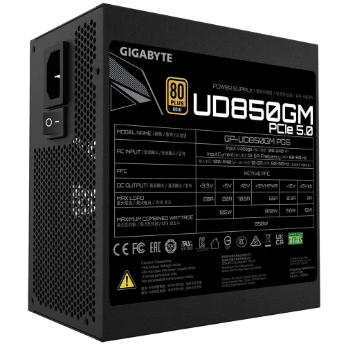 GIGABYTE UD850GM PG5 850W 80+ Gold Full Modular Power Supply